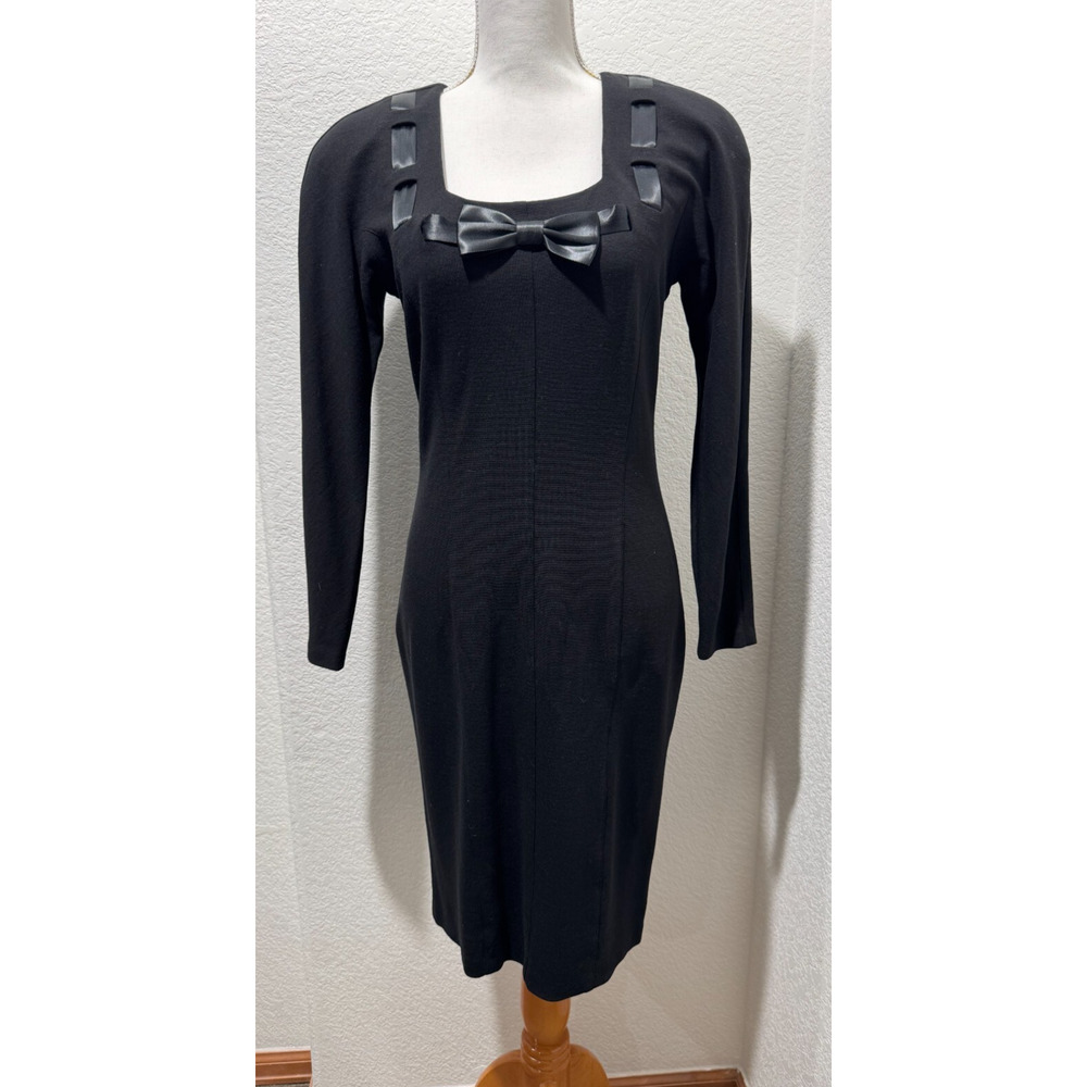 Vtg Oleg Cassini Dress Emporio Sz 8 Black Whimsigoth Cocktail Party